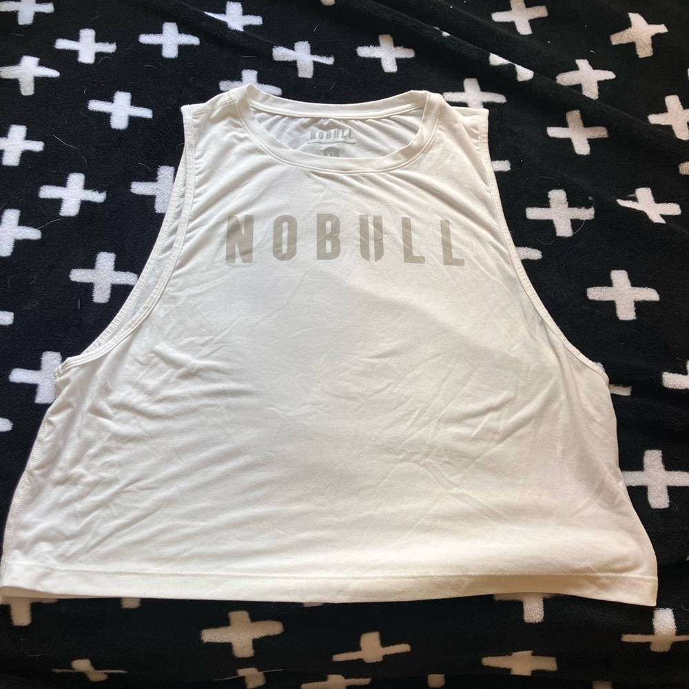 NOBULL Womens crop muscle tee XL WHITE